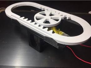 double rack sector pinion engineering gear motor 3d print model - Mito3D
