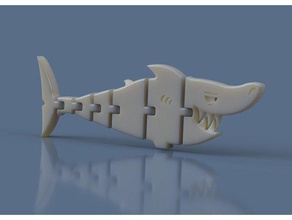 shark-ticulator flexi shark animals animal articulated flexible fun hinged kids toy 3d print model - Mito3D