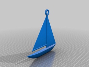 simple sailboat pendant 3d printing 3d print model - Mito3D