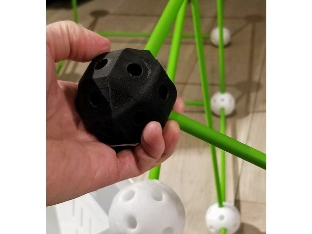 la construction de jouets connecteur balle fibre carbone les forts rhombicuboctahedron tinkertoys 3D print model - Mito3D