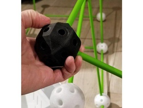 la construcción de juguete conector bola juguetes fibra carbono fortalezas rhombicuboctahedron tinkertoys 3d print model - Mito3D