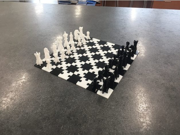 puzzle chess checker board checkers lasercut 3D print model - Mito3D