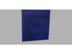 Stampa 3d lista di controllo Stampante accessori 3d print model - Mito3D