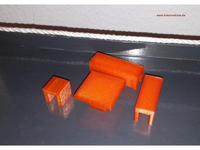 bank hocker & tisch f r playmobil-figuren Spielzeug Spiele 3d print model - Mito3D
