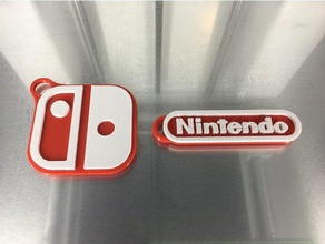 dual multi material nintendo switch logo keychains extrusion multicolor 3d print model - Mito3D