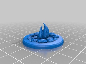 dnd falò giochi dungeons dragons fuoco in miniatura 3d print model - Mito3D