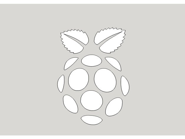 raspberry pi logo dxf, skp Schilder & logos dxf rasbian Himbeere pi-2 pi-3 pi-Fall null raspi sketchup 3D print model - Mito3D