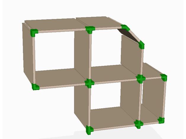 shelfing sistema de impressão rápida organização 3d sistemas modulares carcaça personalizável o design madeira compensada regal prateleira suporte estantes fortes woodworking 3D print model - Mito3D