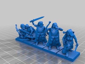 28mm wood elf rangers toys & games dnd dungeons dragons rpg tabletop wargaming 3d print model - Mito3D