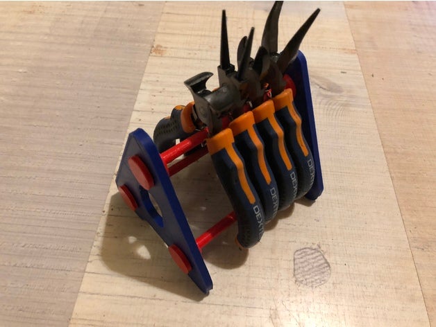 modular rack nippers pliers tools holder stand - porte outils pinces modulable organization rangement support 3D print model - Mito3D