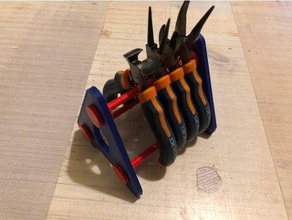 modular rack nippers pliers tools holder stand - porte outils pinces modulable organization rangement support 3d print model - Mito3D