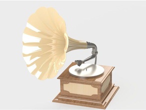 phonograph gramophone grafonola replica props grammy gramola horn player recorder vintage vinyl 3d print model - Mito3D