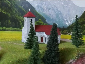 sveta ana edifici e strutture chiesa ferrovia modello n scala o in la slovenia tradizionale architetto 3d print model - Mito3D