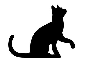gato negro art cat la silueta wslab 3d print model - Mito3D
