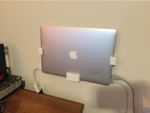 o macbook air de montagem na parede do lado suporte organização 3d print model - Mito3D
