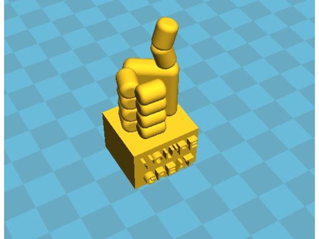 Yaşasın interaktif sanat motivasyon başparmak 3D print model - Mito3D