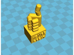 polegares para cima arte interativa motivacional polegar 3d print model - Mito3D