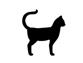 chat noir 7 art cat féline silhouette wslab 3d print model - Mito3D