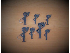 keychains alien project nazca tridactyle 3d print model - Mito3D