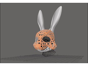 fursuit títere base de la cabeza versión 52 - bunny criaturas cosplay el traje liebre cabeza-base máscara conejo 3d print model - Mito3D