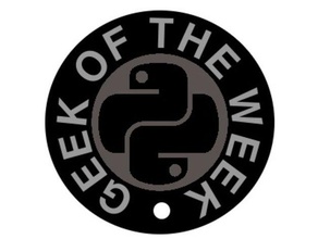 python geek week award coins & badges awards keychains medallions pythonic 3d print model - Mito3D