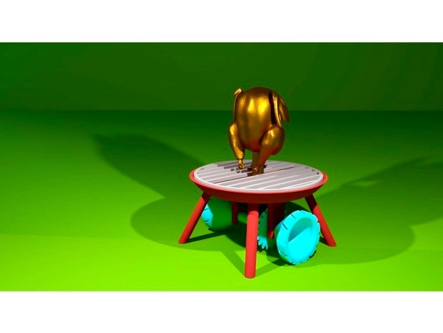 bbq de la turquie cuisine et salle à manger un barbecue célébrer poulet festival amusant drôle les engins lol mécanique partie l'action grâces 3D print model - Mito3D