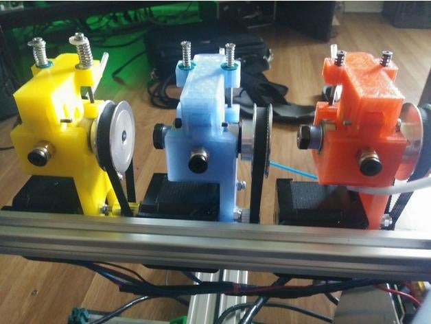 remixed cyborg geared belted bowden extruder m8 bolt 3d printer extruders 3D print model - Mito3D