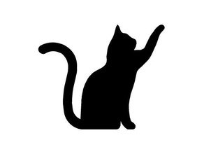 chat noir 10 art cat féline silhouette wslab 3d print model - Mito3D