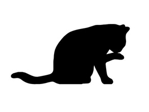 chat noir 11 art cat féline silhouette wslab 3d print model - Mito3D