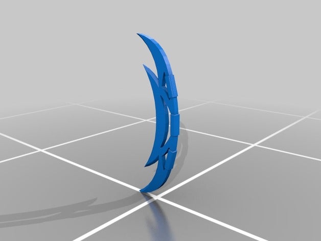 bat'leth alternative thicker props batleth desktophero freecad v017 klingon miniature star trek stng 3D print model - Mito3D