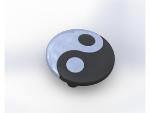 poignée de porte ying yang décor 3d print model - Mito3D