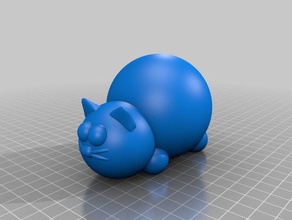 impressão fácil gato gordo esculturas 3d print model - Mito3D