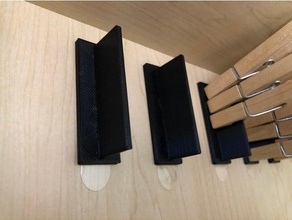 clothespin storage command strip organization 3m strips 3d print model - Mito3D