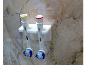 oral b toothbrush wall holder remix bathroom 3d print model - Mito3D