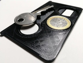 moneta key - card accessori scheda caso la detentore di carta credito chiave porta chiavi makakaontherun minimalista, portafoglio slim wallet 3d print model - Mito3D