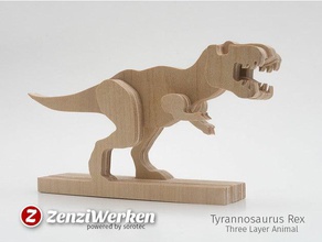 tiranossauro-rex 3-camadas-animal cnc laser animais router do dinossauro lasercut madeira compensada stepcraft threelayeredanimal tiranossauro rex zenziwerken 3d print model - Mito3D