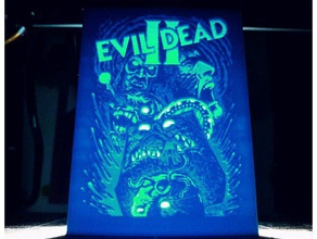 evil dead ii lithophane art affiche de film 3d print model - Mito3D
