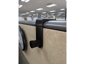 cubicle hook ellipsed-top wall office clothes coat hanger cubical 3d print model - Mito3D