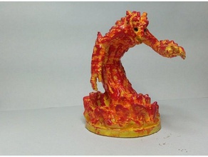 Feuer-elementar - drakonische Spiele dnd Drakonisches dragon dungeons dragons elemental Feuer mini der Miniatur minis 3d print model - Mito3D