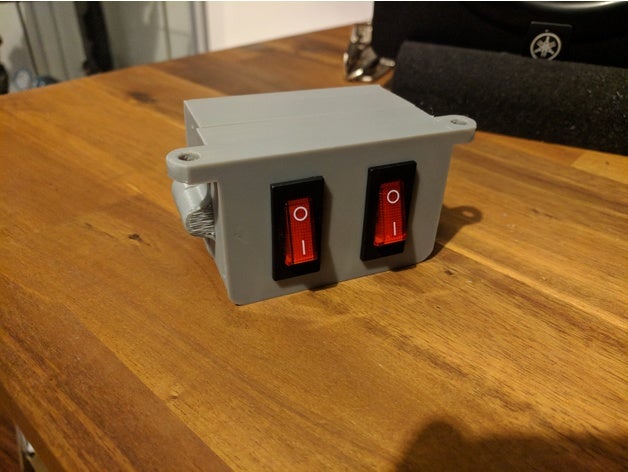 rocker switch box mount electronics 3D print model - Mito3D