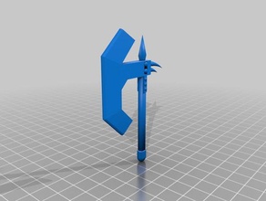 shortened axe props fantasy miniature 3d print model - Mito3D