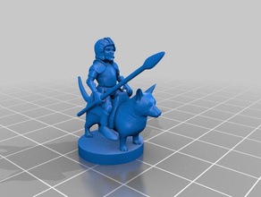 halfling calvary games corgi d&d dnd dungeons & dragons hobbits pig 3d print model - Mito3D