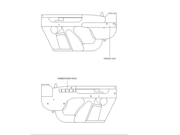 l'espace agrafeuse jouets & jeux bande de caoutchouc pistolet 3D print model - Mito3D