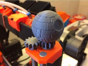 rotating prusa death star topper 3d printer accessories awesome cool gadget gears moving i3 mk2 wars 3d print model - Mito3D