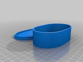 oval enclosure box lid 105x65mm 30h 3mm walls 3d printing 3d print model - Mito3D