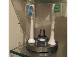 rotary dispenser up 8 sonicare heads bathroom philips-sonicare stand toothbrush head 3d print model - Mito3D