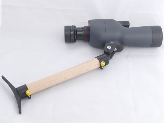 adjustable universal shoulder stock camera assistive assistivetech device technology binoculars birding birdwatching telescope 3D print model - Mito3D