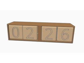 simple cube calendar 3d printing 4 cubes block clever kithchen mechaincal style wooden working 3d print model - Mito3D
