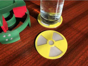 nuclear coaster kitchen & dining beercoaster coasters drink fallout mini nuke symbol 3d print model - Mito3D