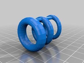 three ringed ring jewelry 3d print model - Mito3D